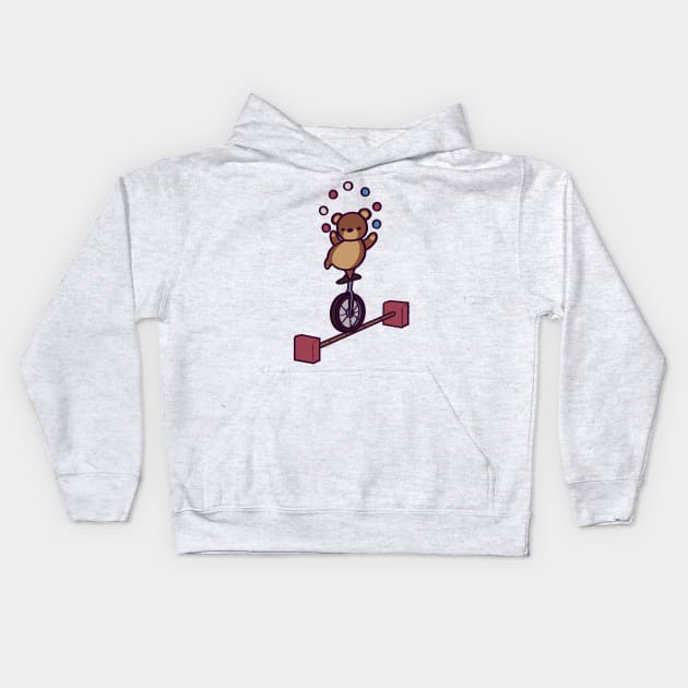 Circus Bear Kids Hoodie by ThumboArtBumbo